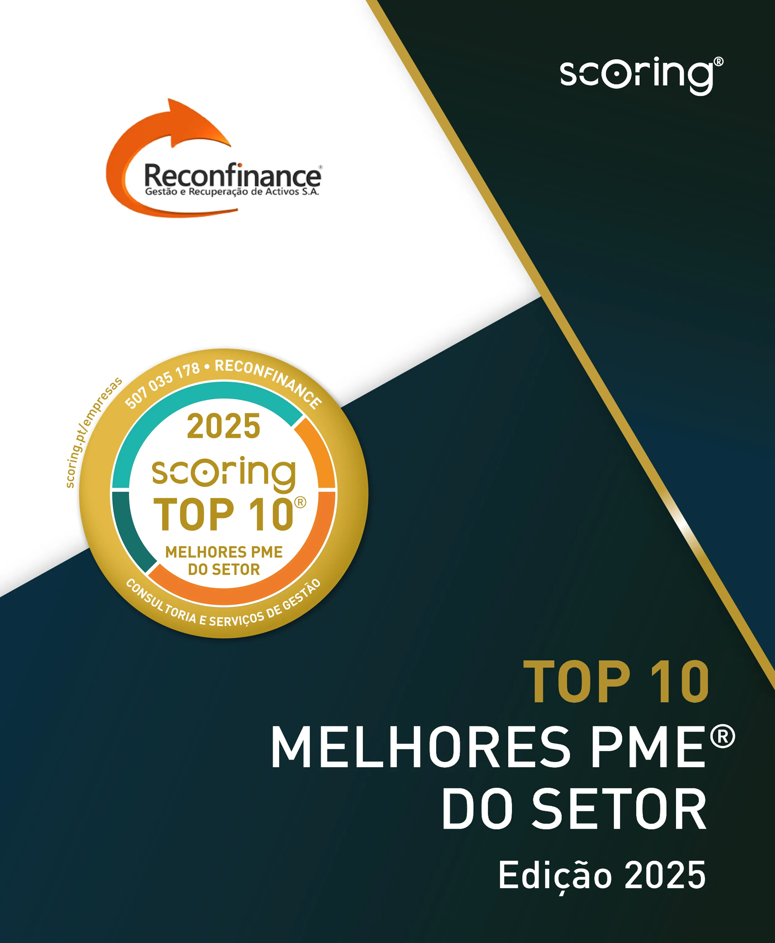 Reconfinance renova certificação Scoring TOP 10 Melhores PME do Setor 2025